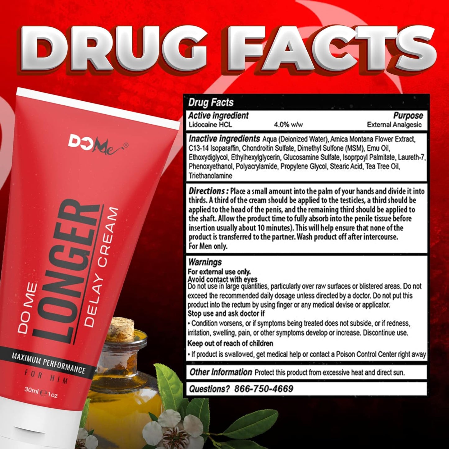 Premium Delay Cream - Male Genital Desensitizer Cream - 1oz (30mL)