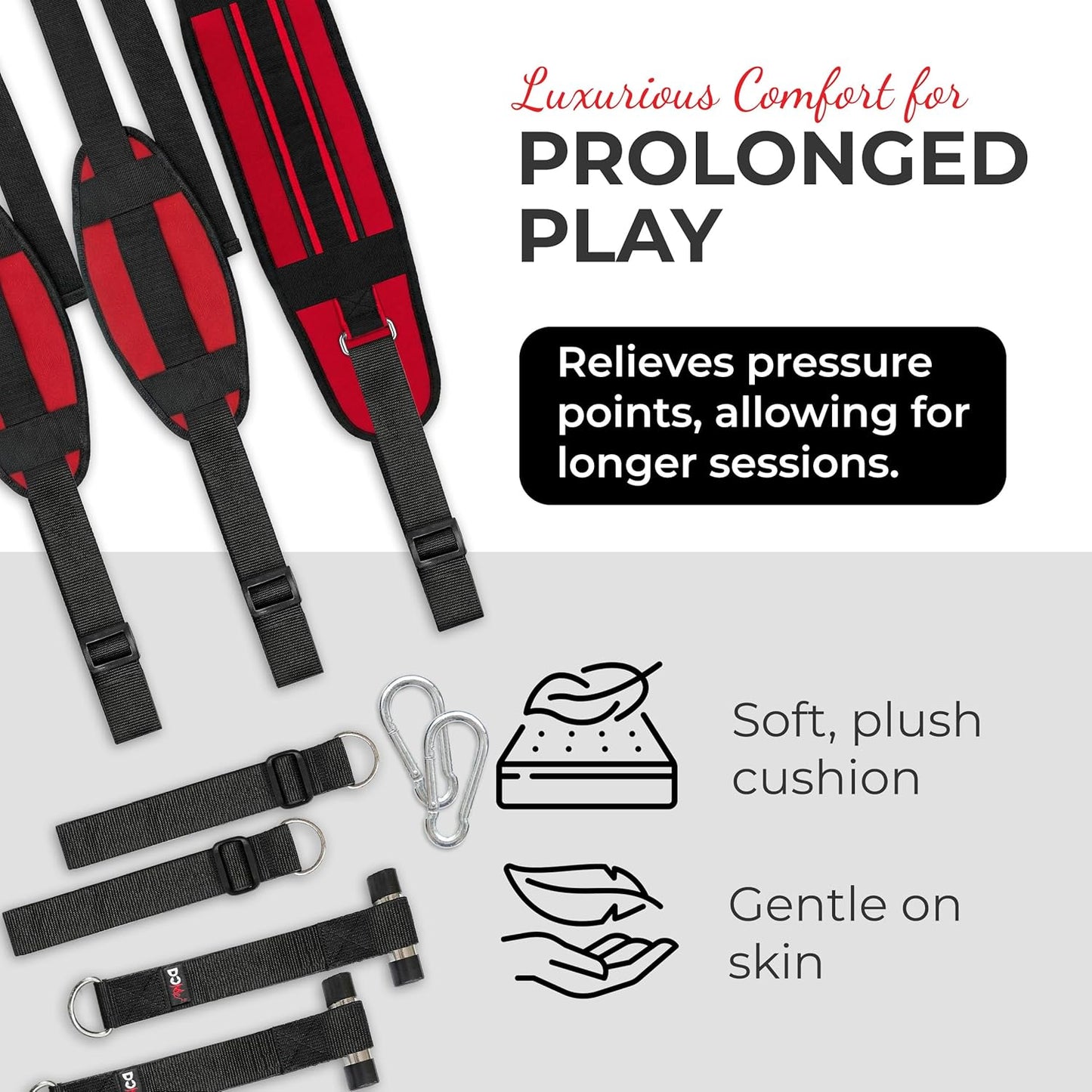 SEX SWING Over-the-Door - Soft Padded Straps for Light Bondage Play - Supports up to 300lbs